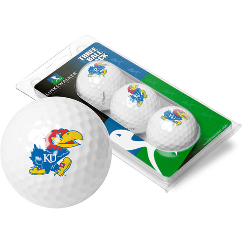 Kansas Jayhawks 3 Golf Ball Gift Pack 2-Piece Golf Balls