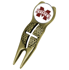 Mississippi State Bulldogs - Crosshairs Divot Tool  -  Gold