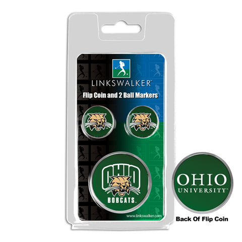Ohio University Bobcats - Flip Coin and 2 Golf Ball Marker Pack