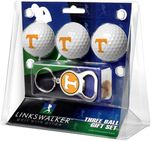 Tennessee Volunteers - 3 Ball Gift Pack with Key Chain Bottle Opener