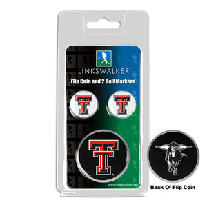 Texas Tech Red Raiders - Flip Coin and 2 Golf Ball Marker Pack