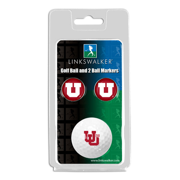 Utah Utes 2-Piece Golf Ball Gift Pack with 2 Team Ball Markers