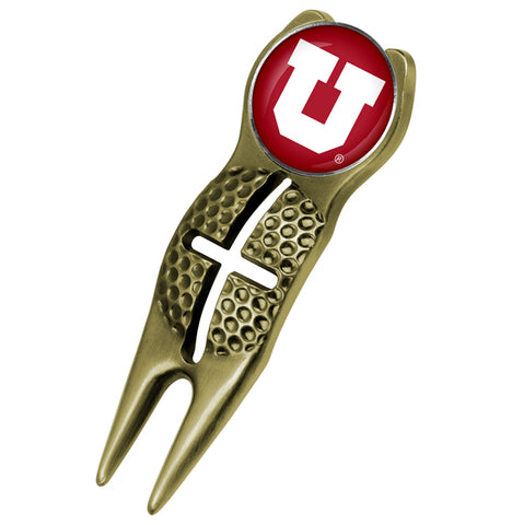 Utah Utes - Crosshairs Divot Tool  -  Gold
