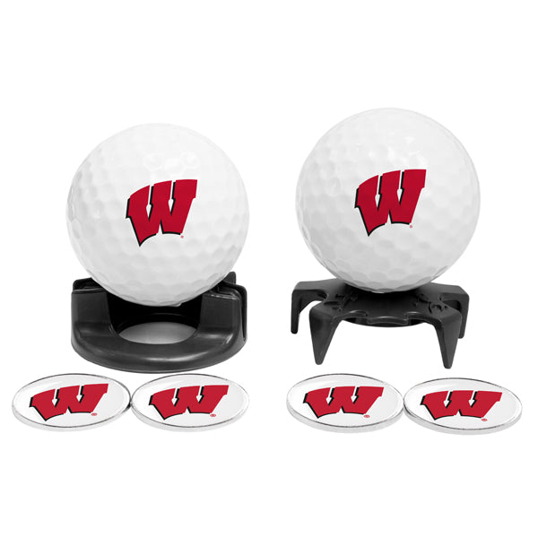 DisplayNest NCAA Golf Ball Gift Pack - Wisconsin Badgers