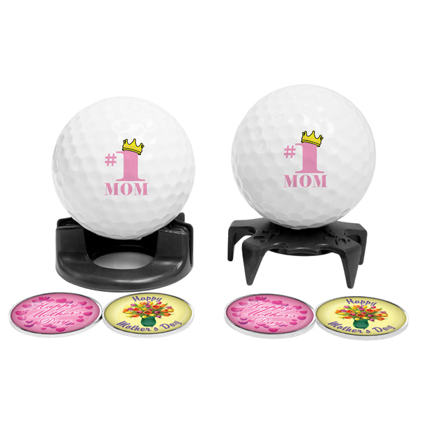 DisplayNest Golf Ball Gift Pack -  Happy Mother's Day #1 Mom