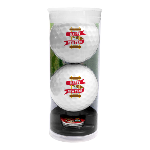 DisplayNest Golf Ball Gift Pack - New Year Hourglass