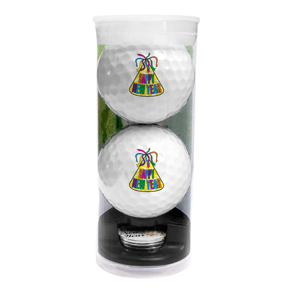 DisplayNest Golf Ball Gift Pack New Year Party Hat Linkswalkerdirect