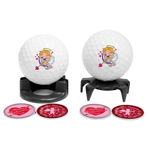 DisplayNest Golf Ball Gift Pack - Valentine's Day Cupid