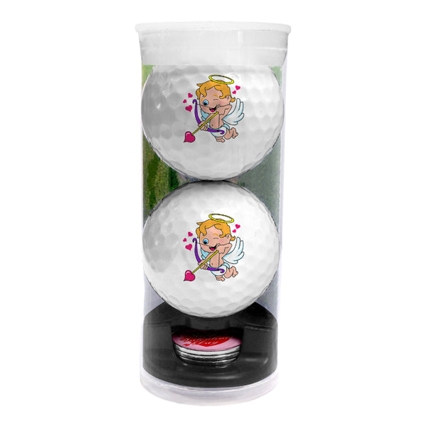 DisplayNest Golf Ball Gift Pack - Valentine's Day Cupid