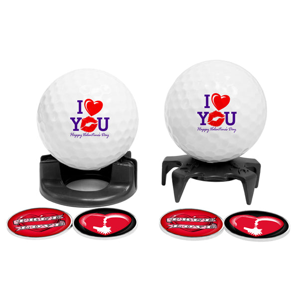 DisplayNest Golf Ball Gift Pack - Valentine's Day I Love You