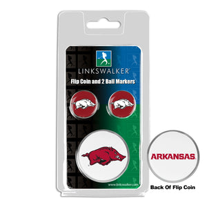 Arkansas Razorbacks - Flip Coin and 2 Golf Ball Marker Pack