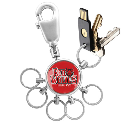 Arkansas State Red Wolves Collegiate Valet Keychain with 6 Keyrings