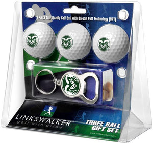 Colorado State Rams - 3 Ball Gift Pack with Key Chain Bottle Opener