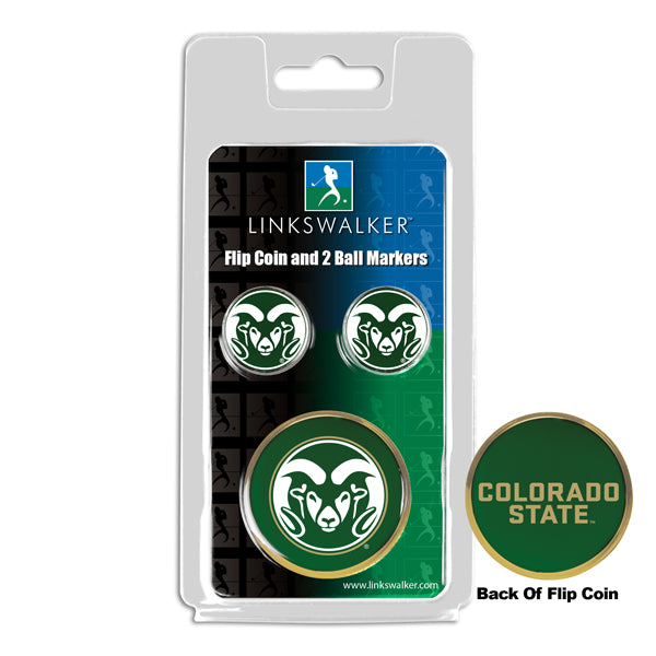 Colorado State Rams - Flip Coin and 2 Golf Ball Marker Pack