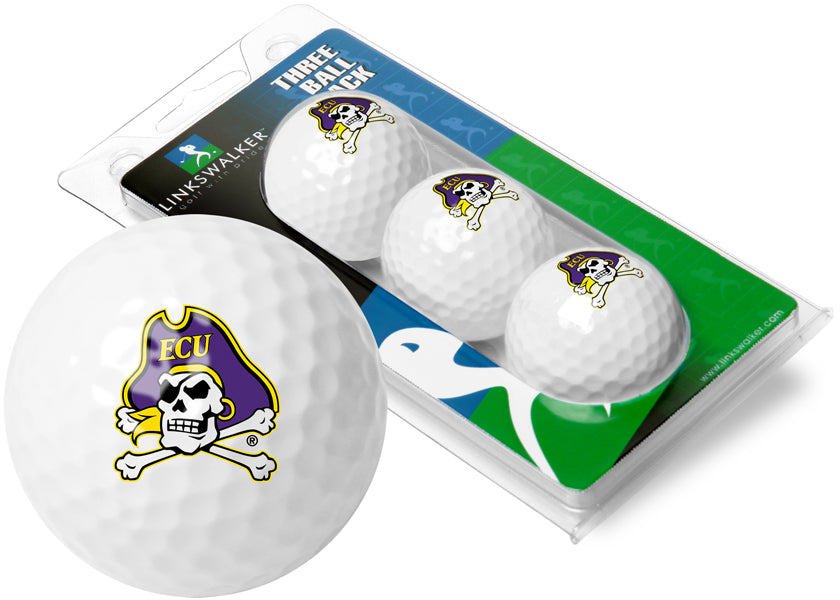 East Carolina Pirates 3 Golf Ball Gift Pack 2-Piece Golf Balls