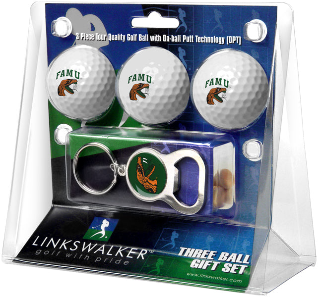 Florida A&M Rattlers - 3 Ball Gift Pack with Key Chain Bottle Opener