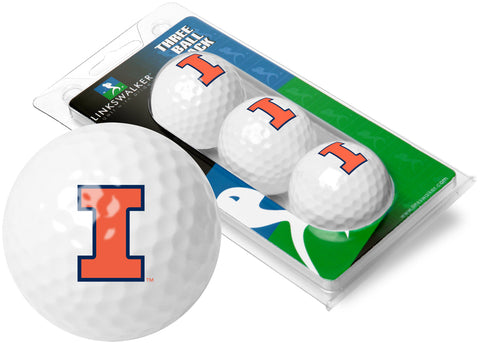 Illinois Fighting Illini 3 Golf Ball Gift Pack 2-Piece Golf Balls
