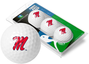 Mississippi Rebels  -  Ole Miss - 3 Golf Ball Sleeve