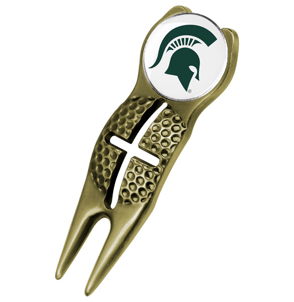 Michigan State Spartans - Crosshairs Divot Tool  -  Gold