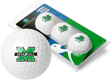 Marshall University Thundering Herd 3 Golf Ball Gift Pack 2-Piece Golf Balls