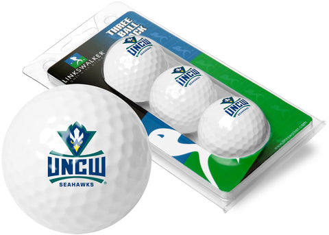 UNC Wilmington Seahawks 3 Golf Ball Gift Pack 2-Piece Golf Balls