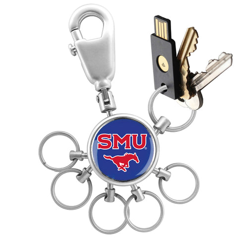 Southern Methodist University Mustangs Collegiate Valet Keychain with 6 Keyrings
