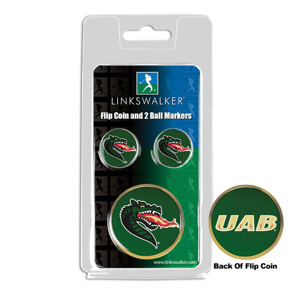 Alabama  -  UAB Blazers - Flip Coin and 2 Golf Ball Marker Pack