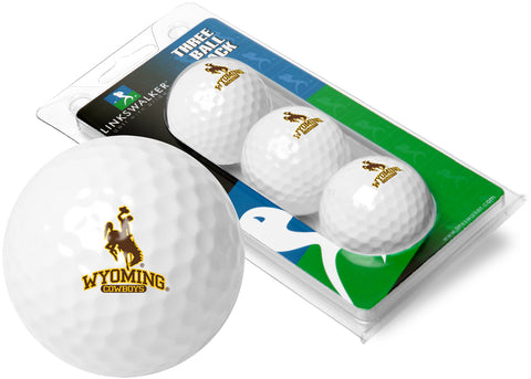 Wyoming Cowboys 3 Golf Ball Gift Pack 2-Piece Golf Balls