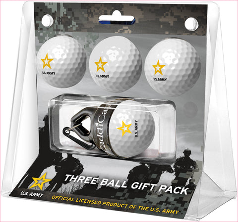 U.S. Army Regulation Size 4 Golf Ball Gift Pack + CaddiCap Holder