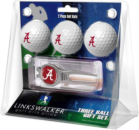 Alabama Crimson Tide Regulation Size 3 Golf Ball Gift Pack with Kool Divot Tool