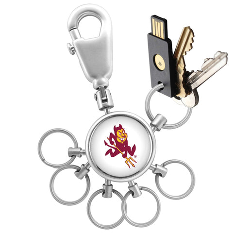 Arizona State Sun Devils Collegiate Valet Keychain with 6 Keyrings