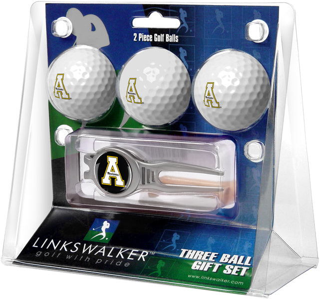 Appalachian State Mountaineers Regulation Size 3 Golf Ball Gift Pack with Kool Divot Tool