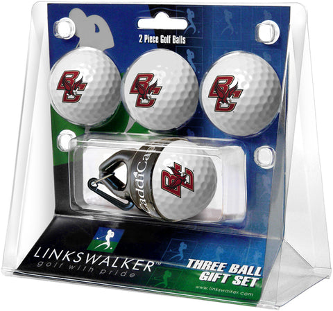 Boston College Eagles Regulation Size 4 Golf Ball Gift Pack + CaddiCap Holder