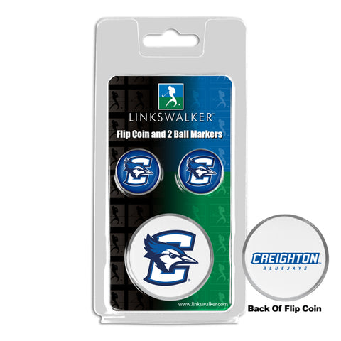 Creighton University Bluejays Flip Challenge Coin 2 Golf Ball Markers Pack
