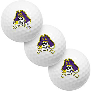 East Carolina Pirates 3 Golf Ball Gift Pack 2-Piece Golf Balls