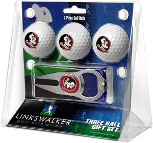 Florida State Seminoles Regulation Size 3 Golf Ball Gift Pack with Hat Trick Divot Tool (Silver)