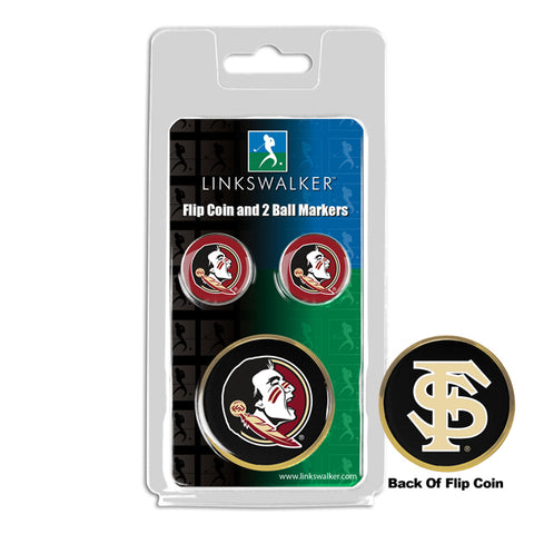 Florida State Seminoles Flip Challenge Coin 2 Golf Ball Markers Pack