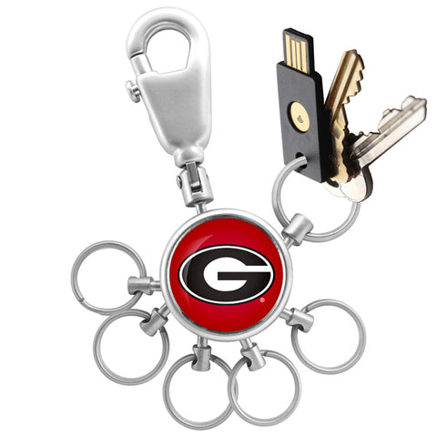 Georgia Bulldogs Collegiate Valet Keychain with 6 Keyrings