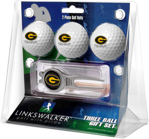 Grambling State University Tigers Regulation Size 3 Golf Ball Gift Pack with Kool Divot Tool