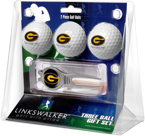 Grambling State University Tigers Regulation Size 3 Golf Ball Gift Pack with Kool Divot Tool