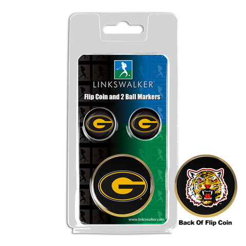 Grambling State University Tigers Flip Challenge Coin 2 Golf Ball Markers Pack
