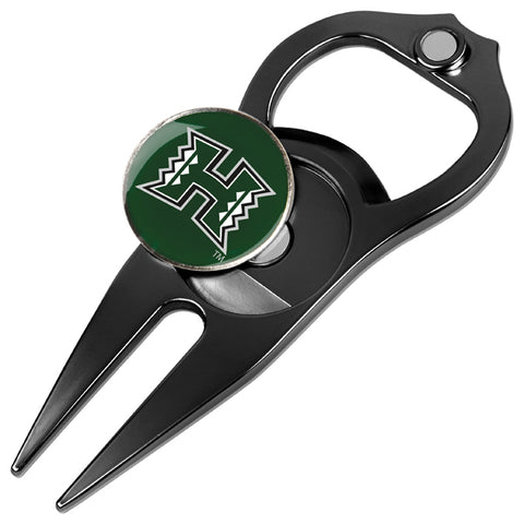 Hawaii Warriors Hat Trick 5-in-1 Golf Divot Repair Tool Black