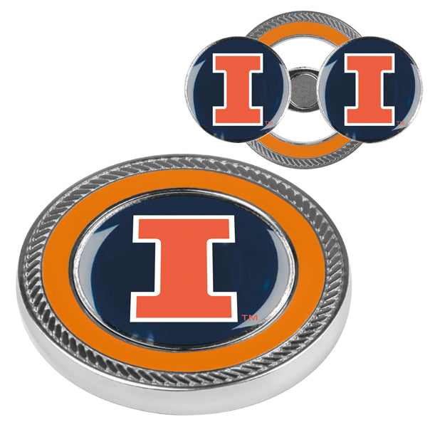 Illinois Fighting Illini Challenge Coin with 2 Golf Ball Markers