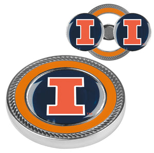 Illinois Fighting Illini Challenge Coin with 2 Golf Ball Markers