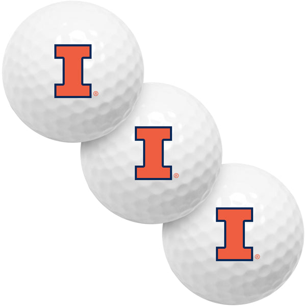 Illinois Fighting Illini 3 Golf Ball Gift Pack 2-Piece Golf Balls