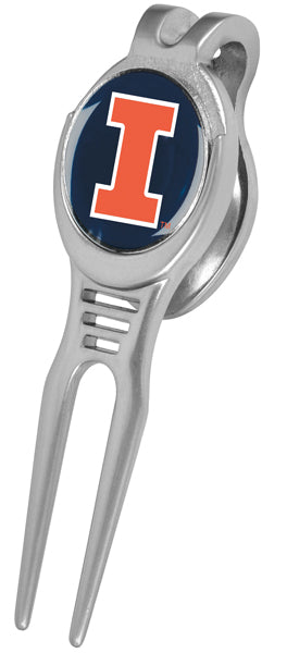Illinois Fighting Illini Kool Golf Divot Repair Tool with Ball Marker
