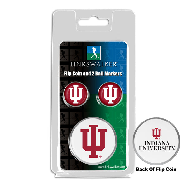 Indiana Hoosiers Flip Challenge Coin 2 Golf Ball Markers Pack