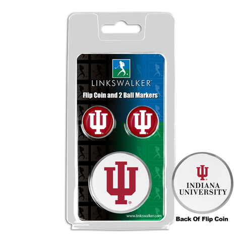 Indiana Hoosiers - Flip Coin and 2 Golf Ball Marker Pack