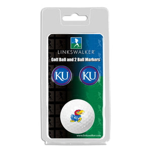 Kansas Jayhawk - Golf Ball and 2 Ball Marker Pack