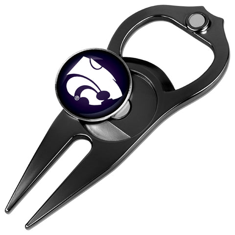 Kansas State Wildcats Hat Trick 5-in-1 Golf Divot Repair Tool Black